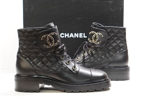 chanel biker boots 39|chanel denim combat boots.